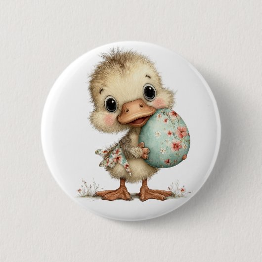 Baby Eendje Ronde Button 5,7 Cm (Voorkant)