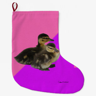 Baby Eendjes op Roze Framboos en Paarse Sorbet Grote Kerstsok