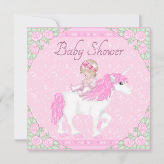 Baby, eenduidig en Roos Roze Baby shower Kaart (Voorkant)