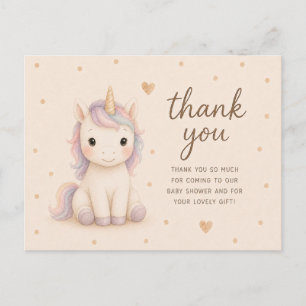 Baby Eenhoorn Baby Shower Bedankt Briefkaart
