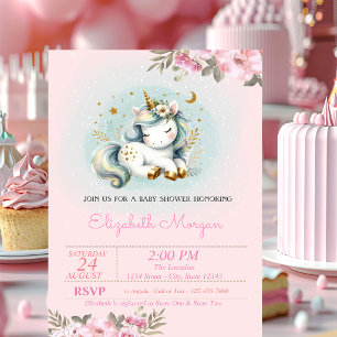 Baby Eenhoorn Bloemen Baby Shower Kaart