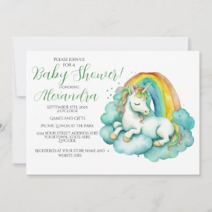 Baby Eenhoorn Genderneutraal Baby shower Kaart