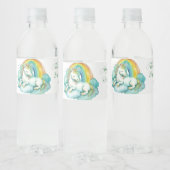 Baby Eenhoorn Genderneutraal Baby shower Waterfles Etiket (Flessen)