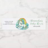 Baby Eenhoorn Genderneutraal Baby shower Waterfles Etiket (Enkel label)