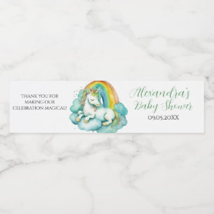 Baby Eenhoorn Genderneutraal Baby shower Waterfles Etiket