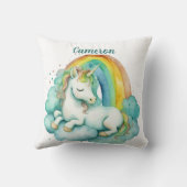 Baby Eenhoorn Genderneutraal Gepersonaliseerd Kussen (Achterkant)