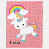 Baby Eenhoorn (groot) Fleece Deken (Voorkant)