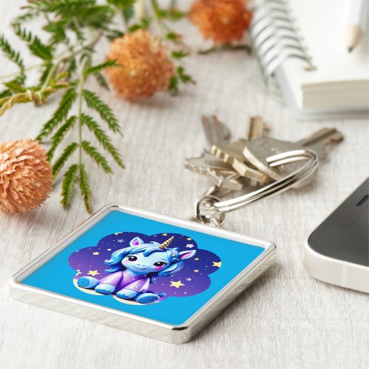 Baby Eenhoorn in PJ's Sleutelhanger (Zijkant)