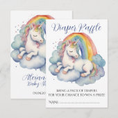 Baby Eenhoorn Jongen Baby shower Luier Raffle Informatiekaartje (Voorkant / Achterkant)