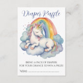 Baby Eenhoorn Jongen Baby shower Luier Raffle Informatiekaartje (Voorkant)