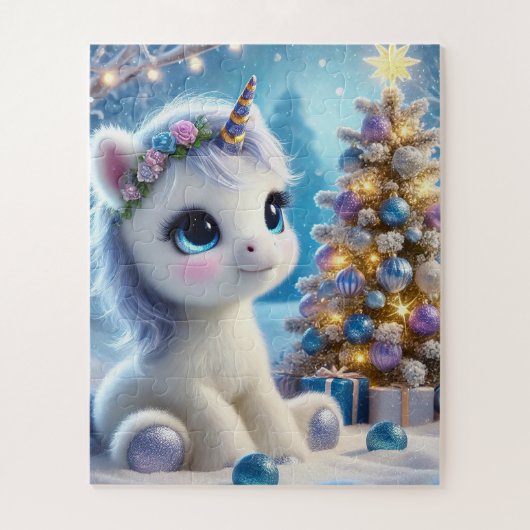 Baby Eenhoorn Kerstmis Legpuzzel (Verticaal)