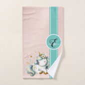 Baby Eenhoorn, kleurrijke sterren monogram Bad Handdoek (Handdoek)