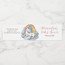 Baby Eenhoorn Meisje Baby shower Waterfles Etiket