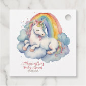 Baby Eenhoorn Meisjes Baby shower Dank u Bedankjes Labels (Achterkant)