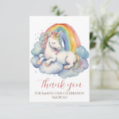 Baby Eenhoorn Meisjes Baby shower Dank u Bedankkaart (Staand voorkant)