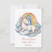 Baby Eenhoorn Meisjes Baby shower Dank u Bedankkaart (Achterkant)