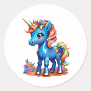 Baby eenhoorn ronde sticker