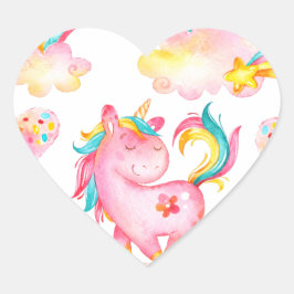 Baby Eenhoorn speeltuin uniek cadeau Hart Sticker