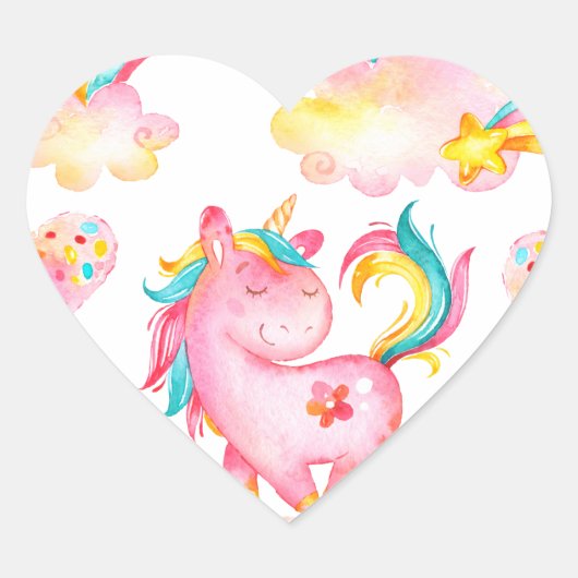 Baby Eenhoorn speeltuin uniek cadeau Hart Sticker (Voorkant)