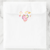 Baby eenhoorn spelen in haar tuin Multi producten Hart Sticker (Tas)