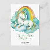 Baby Eenhoorn Unisex Baby shower Luier Raffle Informatiekaartje (Achterkant)