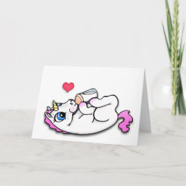 Baby eenhoorn voedertijd - Roze - Kaart