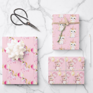 Baby Eenhoorns, Beren, kittens roze inpakpapier