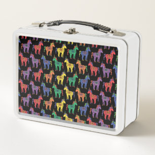 Baby Eenhoorns Veelkleurige op Black Metal Lunchbo