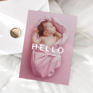 Baby Eenvoudige afbeelding Hallo geboorte Aankondiging