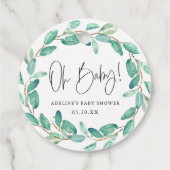 Baby Eenvoudige eucalyptus verlaat Baby shower Bedankjes Labels (Achterkant)