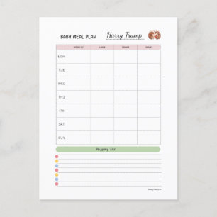 Baby Eerste 100 voedingsmiddelen - Baby Meal Plan  Briefkaart