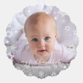 Baby Eerste Chanoeka Foto Sneeuwvlokken Grootouder Ornament Kaart (Voorkant)
