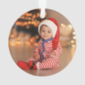 Baby eerste CHRISTMAS Red Snowflake Photo Ornament (achterkant)