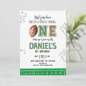 Baby eerste Football Verjaardagsfeest Uitnodigings Kaart (Staand voorkant)