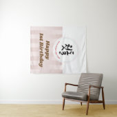 Baby eerste geboorte Tapestry Banner Korean Wandkleed (In Situ (horizontaal))
