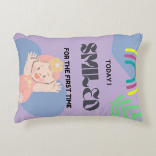 Baby eerste glimlach accent kussen