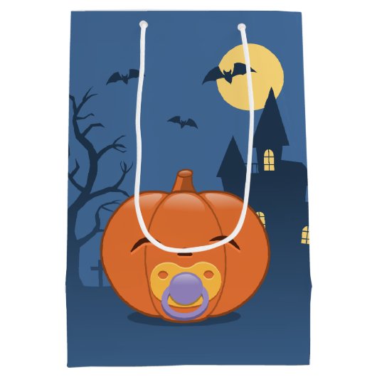 Baby Eerste Halloween fopspeen pompoen Medium Cadeauzakje (Achterkant)