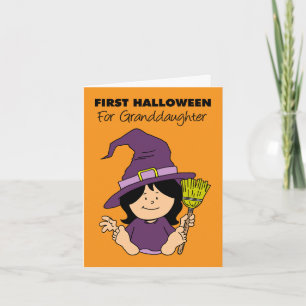 Baby Eerste Halloween kleindochter Cartoon Witch Feestdagen Kaart