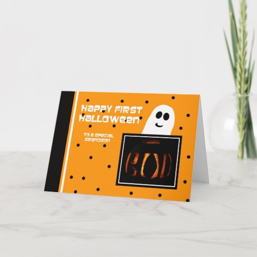 Baby eerste Halloween — kleinzoon Kaart (Voorkant)