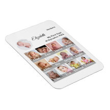 Baby Eerste Jaar 12 Maanden Fotosamenstelling Mijl