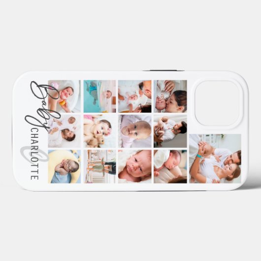 Baby Eerste jaar Gepersonaliseerd fotocollage van  Case-Mate iPhone Case (Achterkant (horizontaal))