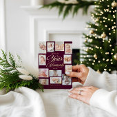 Baby Eerste jaar in Momenten Minimale fotocollage Folie Feestdagenkaart