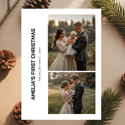 Baby eerste Kaart van de kerstfamilie