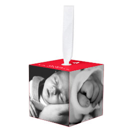 Baby Eerste Kerst 5 Foto's Rode Naam Verjaardag Decoratie