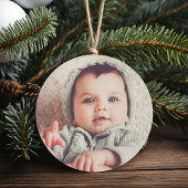 Baby Eerste Kerst Aangepaste Naam Kat Kat Foto Keramisch Ornament