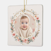 Baby Eerste Kerst Celestial Sterren Maanfoto Keramisch Ornament (Links)