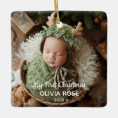 Baby Eerste Kerst Foto Keramisch Ornament (Voorkant)