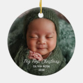 Baby Eerste Kerst Foto Keramisch Ornament (Achterkant)