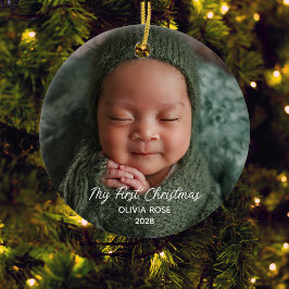 Baby Eerste Kerst Foto Keramisch Ornament