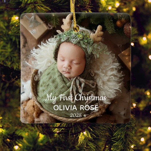 Baby Eerste Kerst Foto Keramisch Ornament